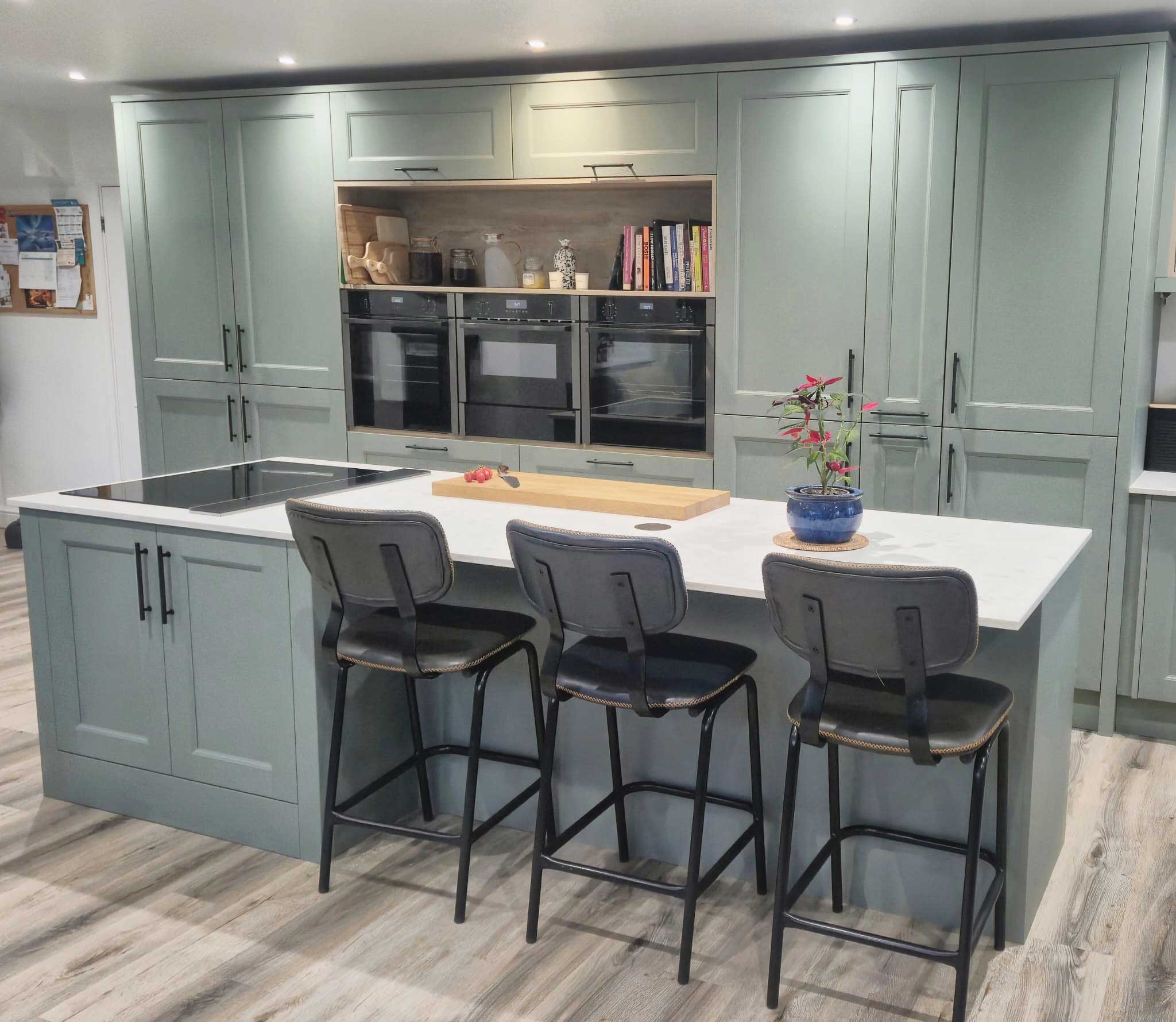 Open plan kitchen and dining layout